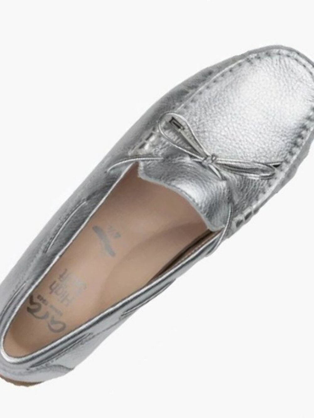 Ara  Women's Amarillo Shoe, Driving Moccasin Silver Leather Women Size 6.5. NIB